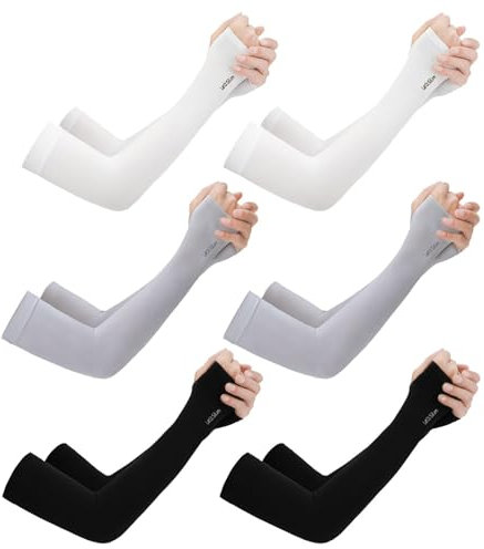 EUPSIIU 6 Paia Manicotti Braccio Protezione UV Manicotti Braccio, Protezione Solare Estiva, Manicotto di Raffreddamento, Manicotti a Compressione per Protezione della Pelle (Multicolore)