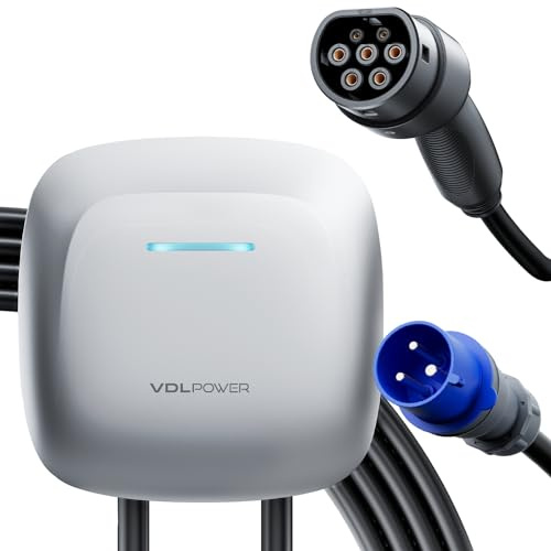 VDLPOWERPRO EV Charger 7KW, Type 2 Electric Car Charger, 10/13/16/32A EV Charging Station with APP Control 5M Cable Electric Vehicle Charger, IP65 Waterproof Wall Charging Box, Fast Charge