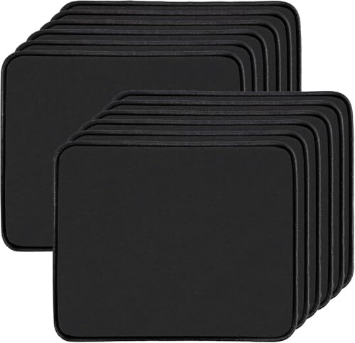 ausurme 12 Pack Mouse Pad, Gaming Mouse Pads, 10.2 x 8.2 Inch, Black | Non-Slip Rubber Base, Premium-Textured, Stitched Edge, Waterproof Mouse Pad, for Laptop, Computer and PC, Office and Home