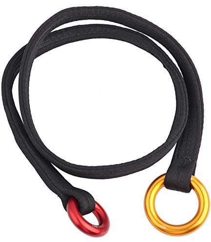 ANKROYU Kletterbaum-Rettungsleinen-Lanyard, 120 cm Outdoor-Kletter-Rettungsleinen-Lanyard mit Zwei Aufhängeringen, Kletterbaum-Rettungsgürtel für Gartenarbeiten