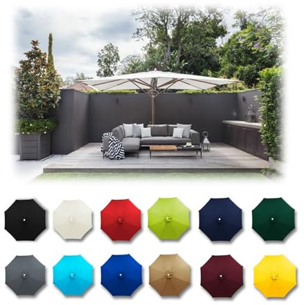 MObyat Tissu De Rechange pour Parasol De Jardin Housse De Rechange pour Parasols Extérieurs, Anti-Ultraviolet Toile De Rechange pour Parasol De Terrasse Protection Solaire