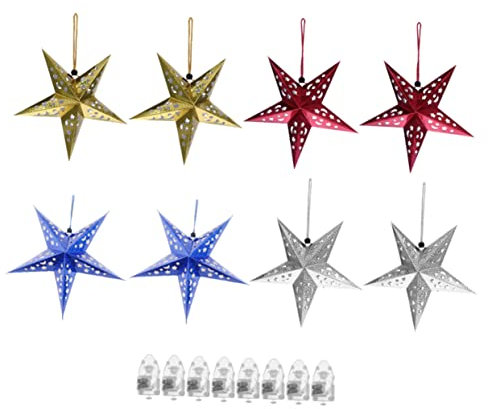 MAGICLULU 8stücke Leuchtende -anhänger Stern-hängeleuchte -hängedekor Für Zimmer Büro Feste Und Feiern