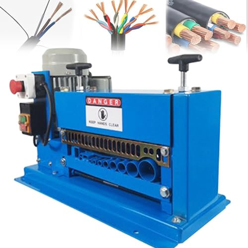 Qiang 370W Maquina Pelacables Cobre Automático Pela Cables de Electricidad Cable 1,5-38mm de Diámetro,Maquina de Pelar Profesional con 11 Canales y 10 Cuchillas