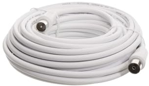 VoltShine Cavo TV RG6U da 10 metri (da maschio a maschio), con accessori. Ideale per connessioni, garantendo un segnale chiaro e stabile intrattenimento.