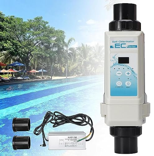 ZXNANA Salzwasser-Chlorinator, automatisches selbstreinigendes Salzchlorinator-Wasserpool-Elektrolyt-Salz-Chlor-Generatorsystem für Schwimmbad (12g/h 110V)