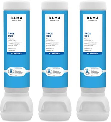 Bama Shoe Deo – (3x 100 ml) - geruchsneutralisierendes Schuh Deo, Schuhspray für hygienische Frische im ganzen Schuh