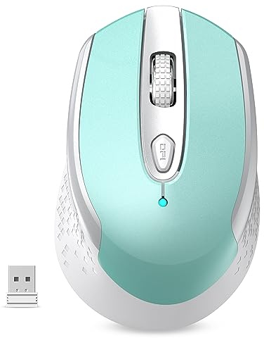 RaceGT Funkmaus für Laptop USB A, 2,4Ghz Maus Kabellos Leise mit USB Empfänger 800-1600DPI Optical Tracking, 6 Tasten Tragbare Mäuse mit EIN Aus Schalter für Laptop PC Notebook Computer