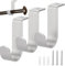 3 staffe per asta per tende, staffe per aste per tende montate a soffitto, in metallo resistente, ganci singoli per tende da 2,5 cm, colore argento a soffitto
