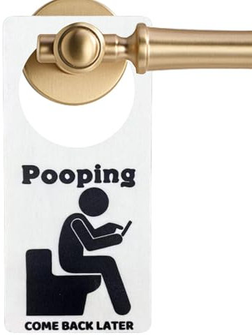Besetztes Schild für Badezimmertür | Poopen kommt später besetzt Türhänger Zeichen | Nettes besetztes Schild auf Badezimmertür, Holz Türknauf Kleiderbügel Schild für Toilette, Haus, Geschäft