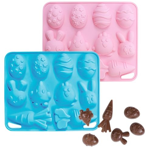 manhegari Stampi per cioccolato pasquale, stampo in silicone per uova di Pasqua | Stampo per cioccolato all'uovo di coniglio Stampo di Pasqua in silicone | Pan di cottura antiaderente Decorazione per