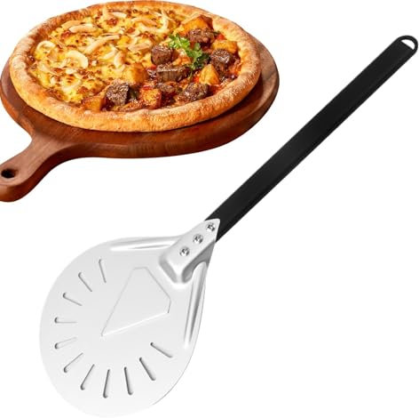 Spatola da forno per pizza, buccia da forno per pizza | Pala di buccia in acciaio inossidabile da 7 pollici,Strumento server antiaderente per servire, cuocere, grigliare, cucinare a casa e ristoranti