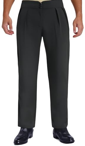 RUNQHUI Homme Pantalon Danse Moderne Jazz Latine Chacha Samba Tenue Danse Entraînement Compétition Dancewear A Noir XL