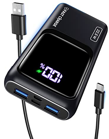 Coolreall Power Bank 20000mAh, 22.5W Powerbank Schnellladefunktion mit LED Display, PD3.0 & QC4.0 USB-C Eingabe & Ausgabe Externe Handyakkus Kompatibel iPhone 16 15 14 13 Galaxy Huawei Xiaomi