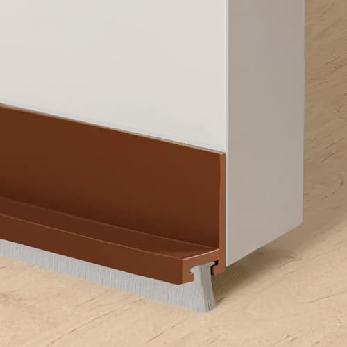 ZMZaoan 100cm Bianco Paraspifferi per Porte, Sottoporta Anti Insetti in Silicone, Sotto Porta per Scarafaggi, Guarnizione Porta a Spazzola per Blindata contro Freddo, Umidità e Rumori (marrone, 100cm)