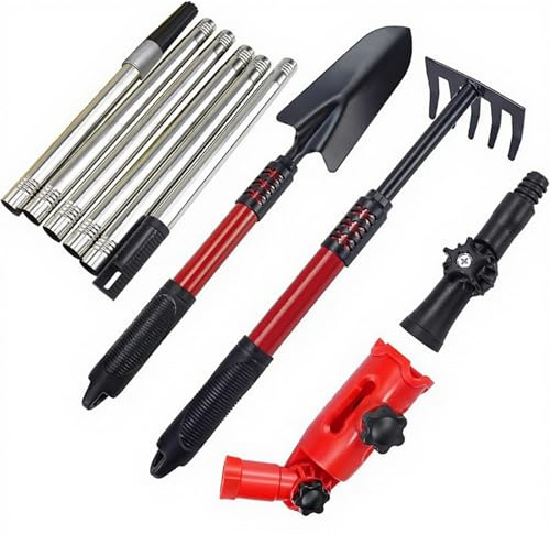 Telescopic Gutter Cleaning Tool, Steel Gutter Cleaner from Ground with Shovel, 360-degree Rotate Connector, for Leaves Plants Weed Snow (67 inch)