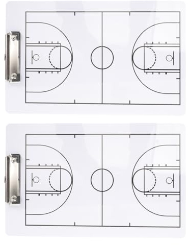 Homoyoyo Lavagna Allenamento Basket 2 Pezzi Cancellabile a Secco in Pvc Scritta Palla Sportiva, Tabellone Tattico Portatile per Coaching e Strategia Partita Squadra