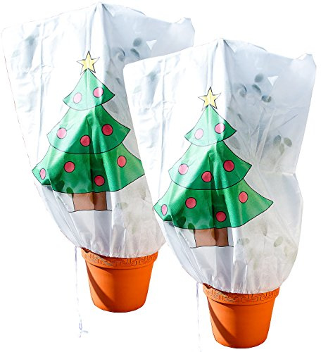 infactory Kälteschutz für Pflanzen: 2er-Set Winterschutz-Haube Weihnachtsbaum für Pflanzen, 110 x 120 cm (Pflanzenschutzhaube für den Winter, Insektenschutzvlies, Rose)