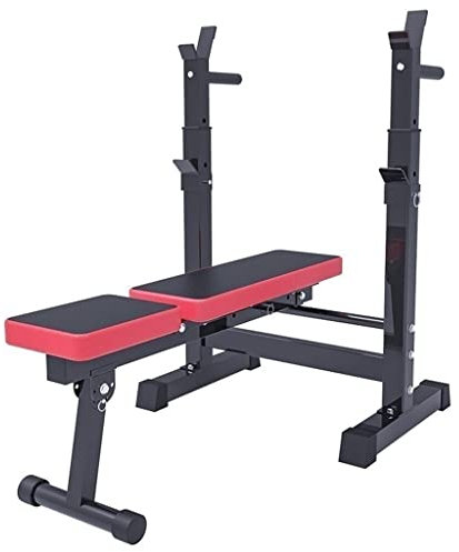 Hantelbänke Squat Rack Bankdrücken Herren Fitness Langhantel Rack Multifunktionsregal Home Indoor-Fitnessstudio Klappbares Gewichtheberbett Krafttrainingsstand Einstellbare Halterung