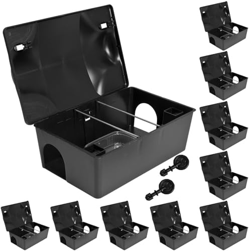 Köderstation Ratten Set Köderbox Garten Mausfalle Mäuse Rattenköderbox Box Rattenköderstation Rattenfalle Kinder- Haustiersicher Koederbox Auswahl 1-30 St. Petigi