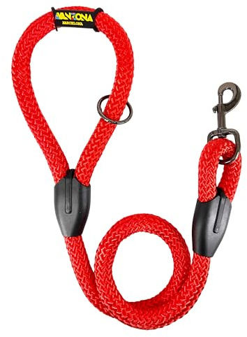 Laisse pour Chien en Corde épaisse de 18 mm. Rouge, 100 cm. | Corde tressée en polyester de 18 mm, solide et douce au quotidien, pour chiens moyens, grands et XXL, fabriquée en Espagne