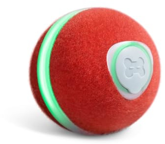 Cheerble Mini Ball 2.0 – Interaktiv intelligent automatisk rullkula för katter – 3 spellägen – Kattleksak – USB uppladdningsbart – Smart & elektrisk leksak (Röd)