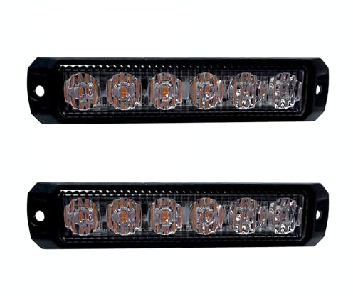 MelTruck 2x LED Frontblitzer 12V/24V für Traktor Schlepper Bagger LKW PKW – E9 zugelassen, orange, Aluminiumgehäuse, max 7W, 1 Funktion, ECE R10 & R65 geprüft, robustes Warnlicht