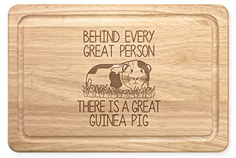 Schneidebrett aus Holz mit Aufschrift Behind Every Great Person There is a Great Meerschweinchen, rechteckig