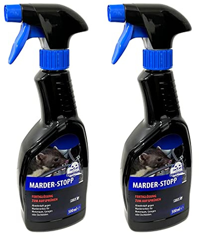 ROBBYROB 2X Marder Spray Marderschutz 500ml Marderspray Abwehrduft Marderabwehr Marderstopp Marderschreck Abwehrspray