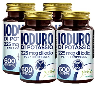Yoduro de Potasio - 2400 Tabletas - 225 mcg de Yodo por 1 Comprimido - Suministro de Larga Duración