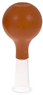 Schröpfglas aus Kunststoff mit Ball | Schröpfen | Massage | Schröpfmassage | Saugball (Ø 32 mm, braun)