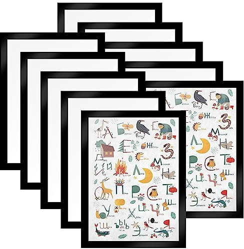 GOYADA 10 Pièces Cadre Affichage Magnetique A4, Cadre d'information Autocollant, A4 Cadre Magnétique, Cadre Magnétique Auto-adhésif pour Documents, Photos, Affiches, Publicité