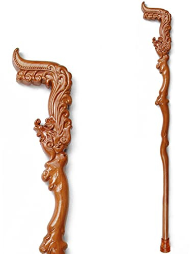 ZNEL Bastone da Passeggio in Legno Fatto A Mano Phoenix Scolpito per Gli Uomo, Stampella alla Moda Come Regalo per I Genitori Anziani, 94 Cm Supporto per Camminare Fantasia
