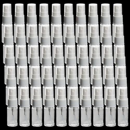 JOIKIT 50 Pcs 10ml Mini Spray Bottles, Clear Refillable Empty Fine Mist Plastic Travel Atomiser Bottle, Travel Pump Bottles for Perfume, Essential Oil