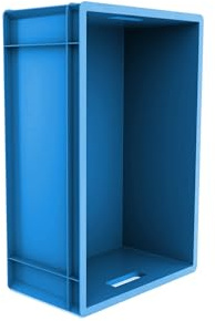 AUTORCE Euro Stacking Industrial Plastic Storage Boxes - 20Lt, 46Lt, 66 Lt Blue or Grey Heavy Duty Container Crate Box (46 Litres - 60x40x23 cm - BLUE)