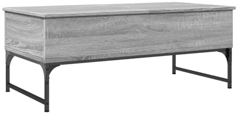 vidaXL Soffbord grå sonoma 100x50x40 cm konstruerat trä och metall, vardagsrumsbord, vardagsrumsmöbel, bord med förvaring, vardagsrumsmöbler