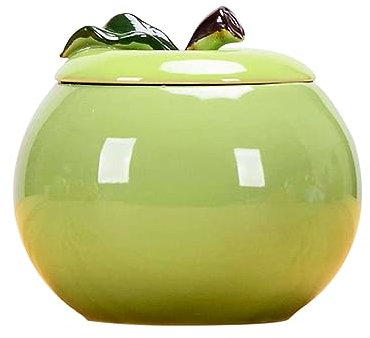 azucarero, especiero, Contenedores De Té De Cerámica, Lata De Té Suelto, Tarro De Almacenamiento De Alimentos con Forma De Fruta Té, Grano De Café, Especias, Carrito De Té De Porcelana -Rojo-Grande (