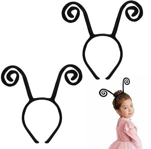 Heting-YQ 2 Stück Schmetterling Antennen Stirnband Antenne Insekt Stirnband Bienen Kostüm Haarband für Halloween Partys Gastgeschenk Karneval, Schwarz