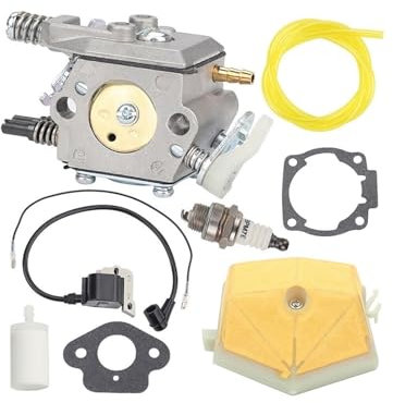 Vergaser für Rasenmäher Für Husqvarna 50 51 55 61 254 257 261 262 Kettensäge, für Walbro WT-170 Vergaser, für Zündkerze, Kraftstofffilter, Vergaser-Kit