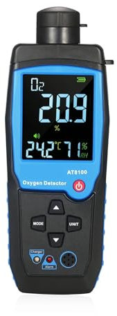 Probador de detectores de fugas de gas Detector de O2 Detector de gas de oxíno digital portátil Recargable por USB Probador de sensor de O2 tomotriz Monitor Pantalla LCD Alarma Apagado tomático Con am