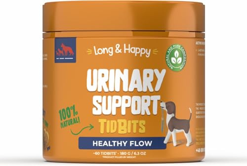Tidbit Hundesnacks – Unterstützung der Harnfunktion, Immunsystem & Verdauung – Ergänzungsfuttermittel für Hunde, Unterstützung der Hydratation - Hundeleckerli Getreidefrei - 60 Stück