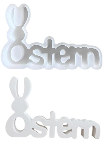 Silikonform Hase mit Kreative Buchstabengestaltung, DIY Silikonformen GießFormen Ostern, Silikonform Ostern FrüHling, GießFormen Silikon Ostern, für Osterdeko Handwerk