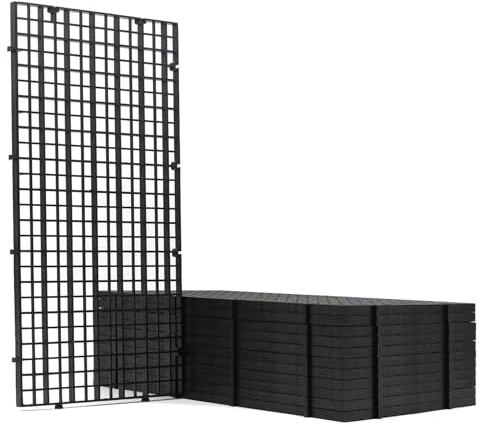 LINLAN 12 delar 15 x 30 cm (5 x 11,8 tum) akvariumgaller, plast, akvarieavdelare, ägglåda för gör-det-själv-filtrering och bottenskydd i vattenlandskap (svart-inga tillbehör)