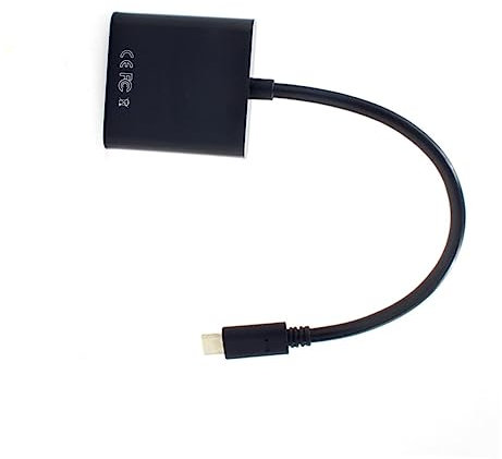 Operitacx Cable Convertidor USB-c a Vga 1080p para Ordenador Portátil, Adaptador Vga Negro, Conexión Estable Controlador, Adecuado para Monitor, Proyector y Televisión