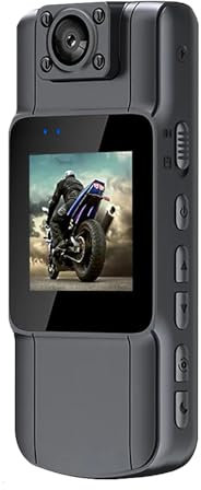 Mini fotocamera 4K UHD con registrazione audio e video grandangolare a 150° obiettivo 180° girevole 7 ore durata della batteria videocamera con schermo TFT da 1,54 pollici Night VisMotDetectper