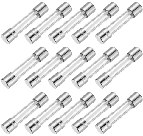 sourcing map Fusibile ritardato in vetro, 20 A, 250 V, 6 x 30 mm, omologato UL, fusibile ad azione lenta per elettrodomestici (confezione da 15)