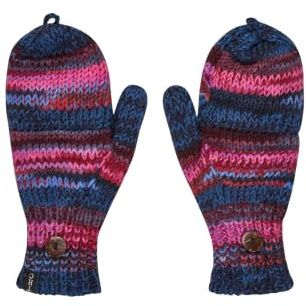 THC Klapphandschuhe 805 bunt | Schafwolle | Strickhandschuhe | Schafwoll-Handschuhe | Woll-Handschuhe | Schafwollfäustlinge | Schafwollhandschuhe