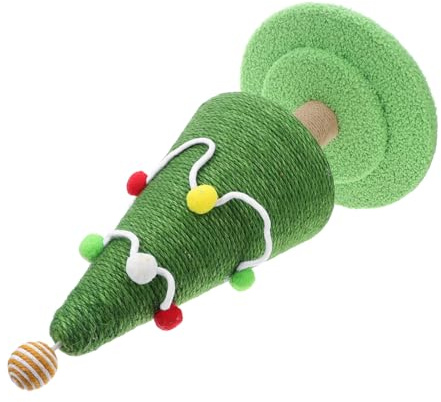 Abaodam Rascador Navideño para Gatos con Forma De Árbol De Navidad y Material De Sisal Natural como Juguete Rascador para Gatos Indoors