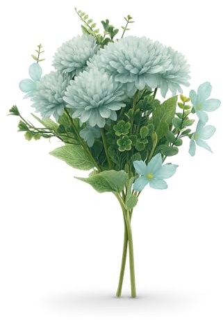 Ramo de Flores Artificiales Decoracion Jarrones - Plantas Artificiales Decorativas - Flores Artificiales Realistas Ramos de Flores Decoración Hogar 33 cm - Centro de Mesa Decorativo Home Decoration