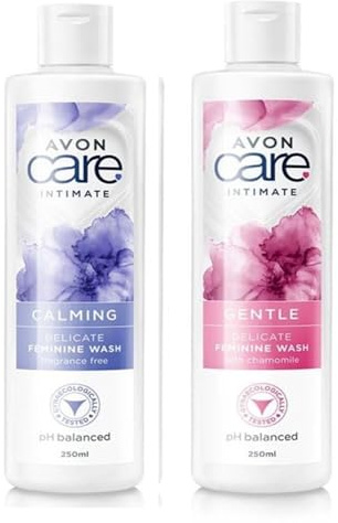 2 x Avon Care Intimate Delicate Feminine Wash 250ml (1 x Calming 1 x Gentle)