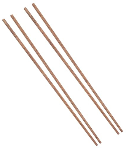 HEALSOPTHY 2 paia Bacchette Cinesi Lunghe in Legno Acero Antiscottatura Isolamento Termico per Friggere Stirfry Safe Cooking